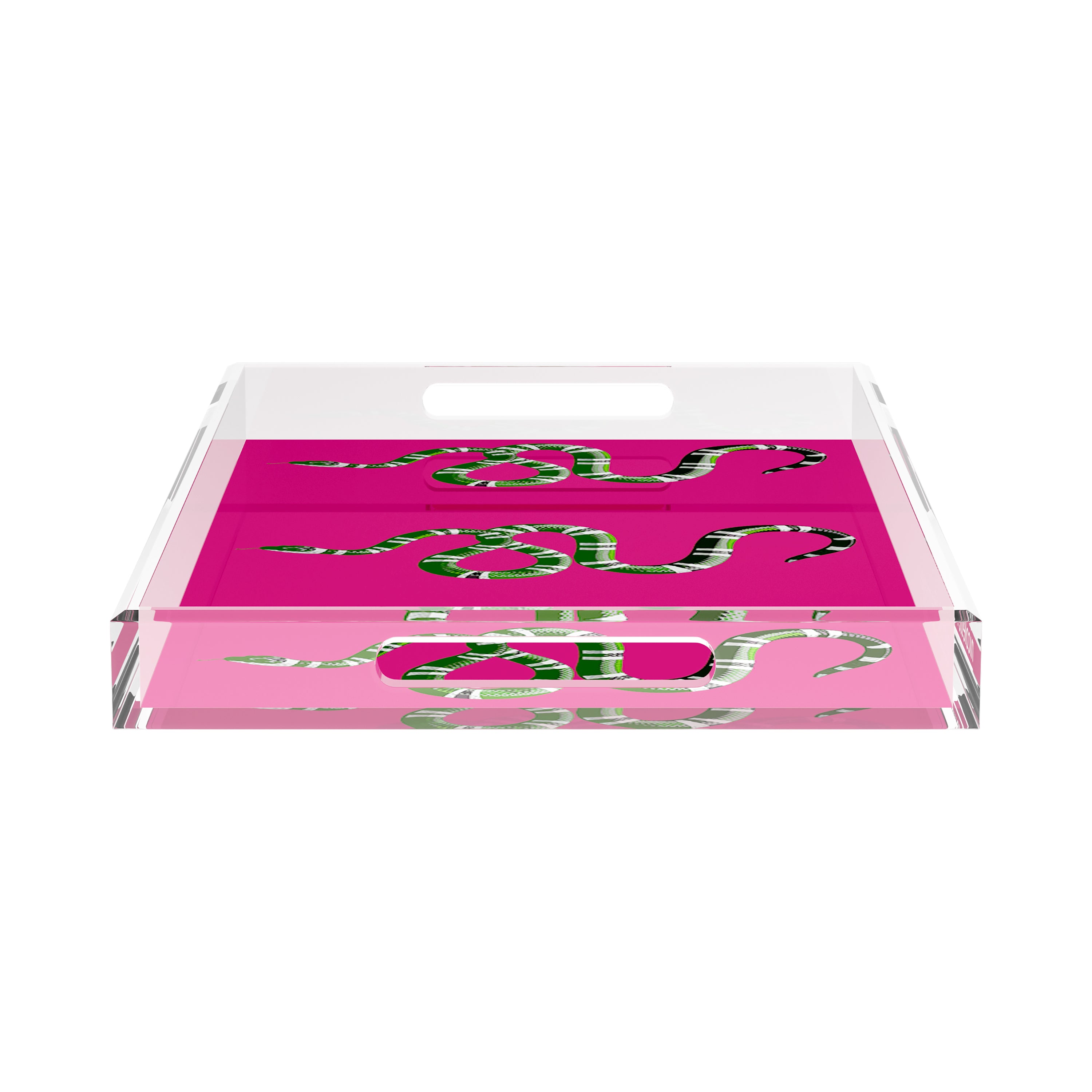 Serpent Raspberry 22.5X14.5 Acrylic Tray - nicolettemayer.com
