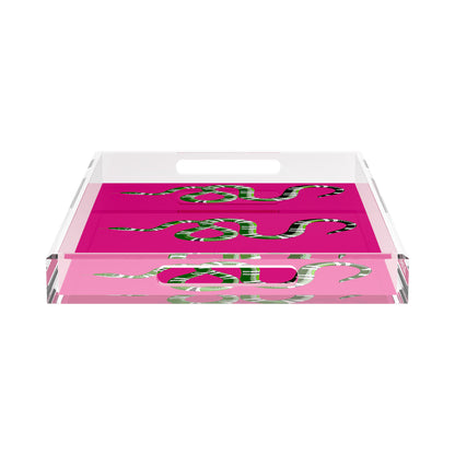 Serpent Raspberry 22.5X14.5 Acrylic Tray - nicolettemayer.com
