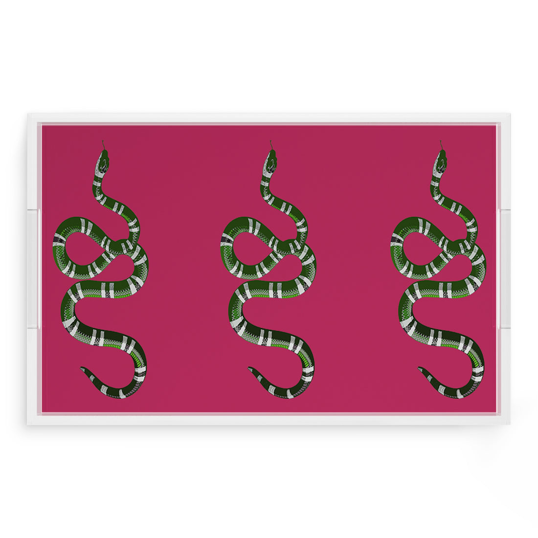 Serpent Raspberry 22.5X14.5 Acrylic Tray - nicolettemayer.com
