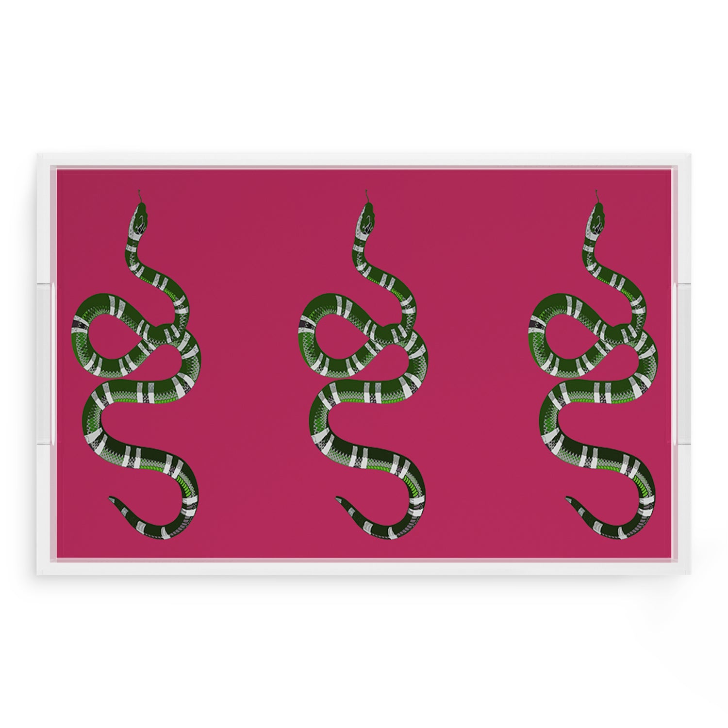 Serpent Raspberry 22.5X14.5 Acrylic Tray - nicolettemayer.com
