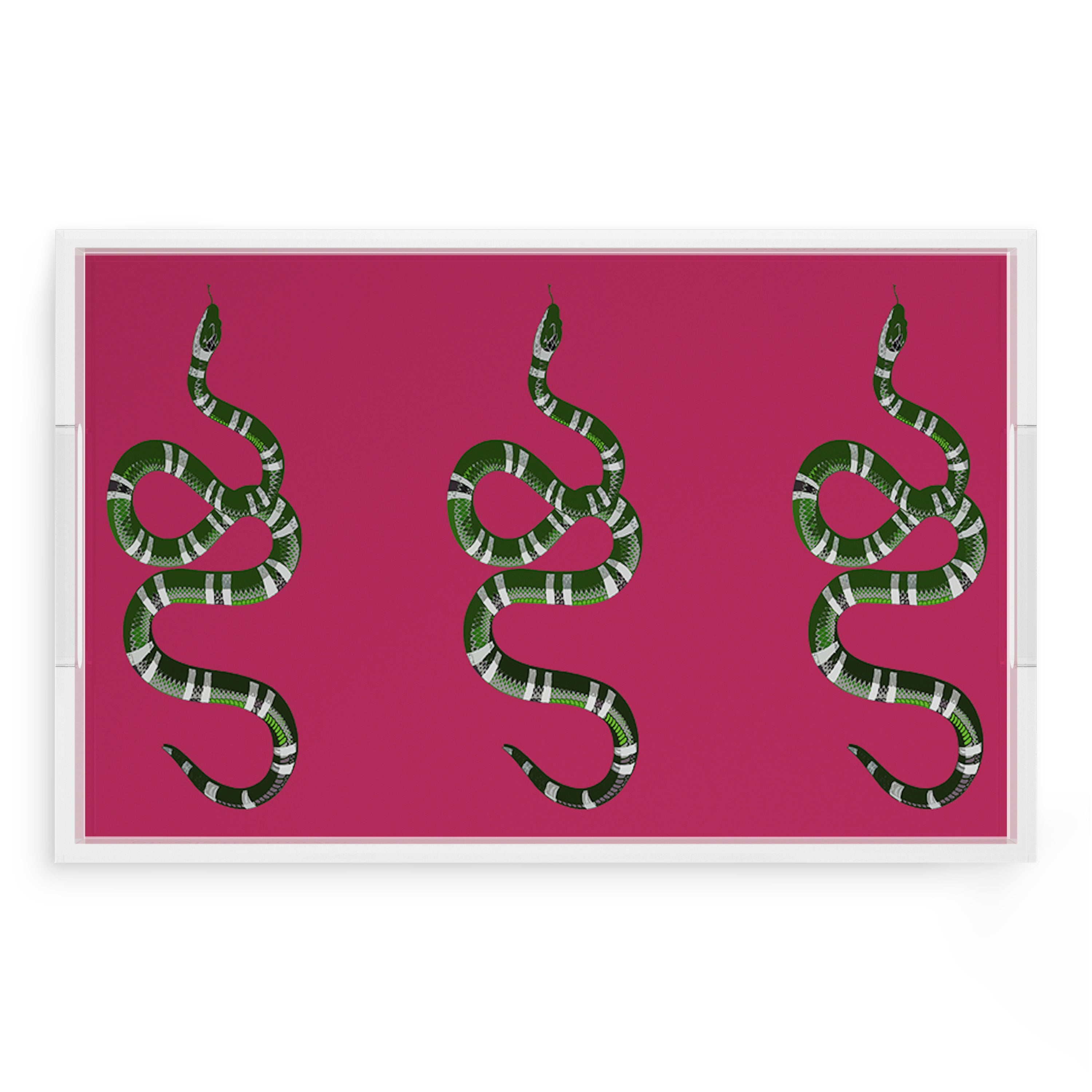 Serpent Raspberry 22.5X14.5 Acrylic Tray - nicolettemayer.com

