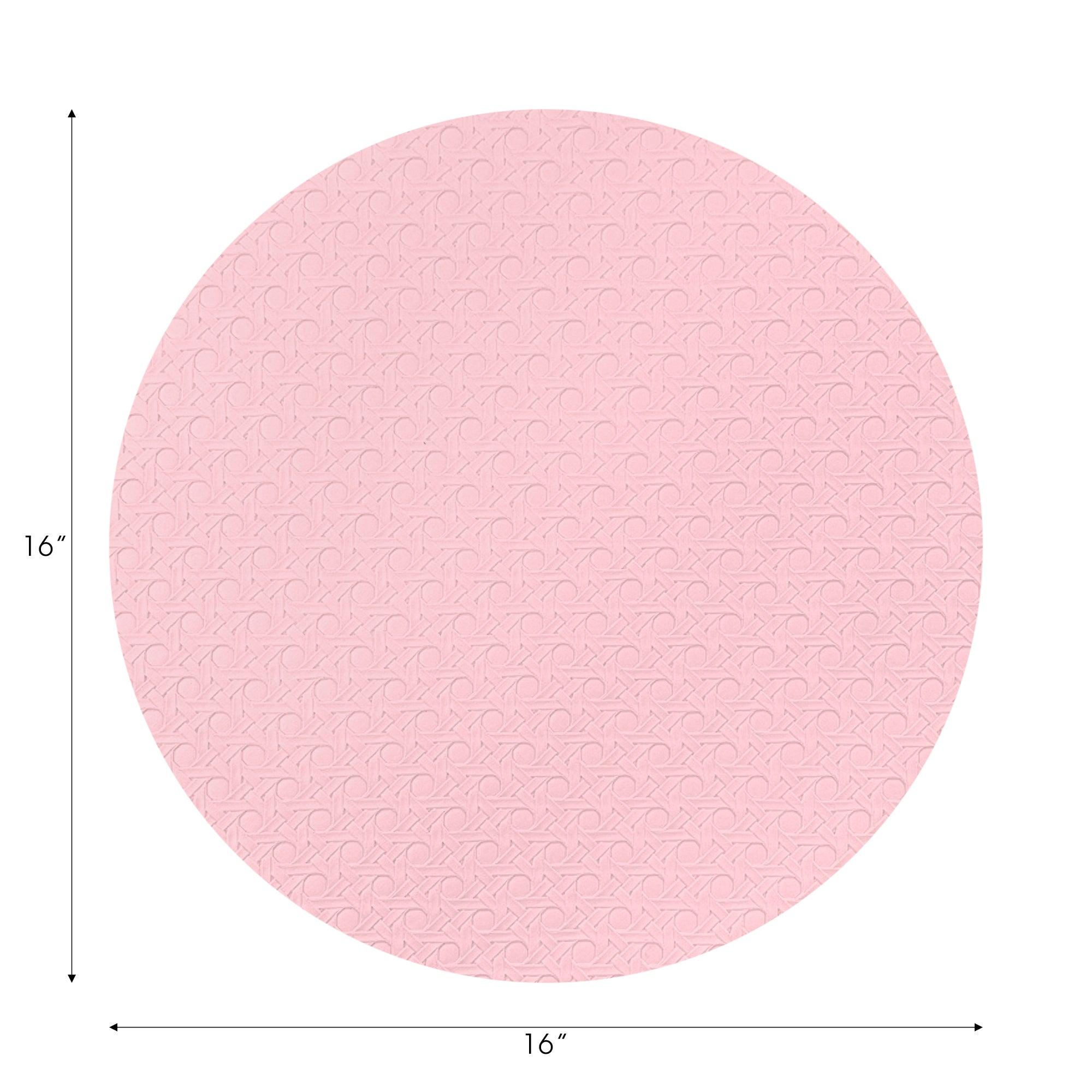 Solid Blossom Vegan Leather Round Cane Placemat - nicolettemayer.com