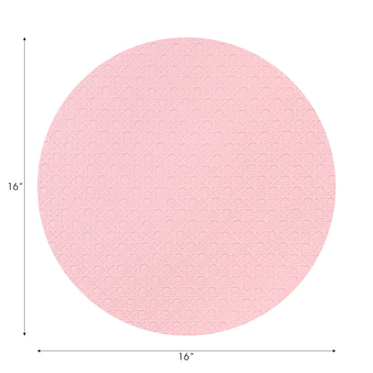 Solid Blossom Vegan Leather Round Cane Placemat - nicolettemayer.com