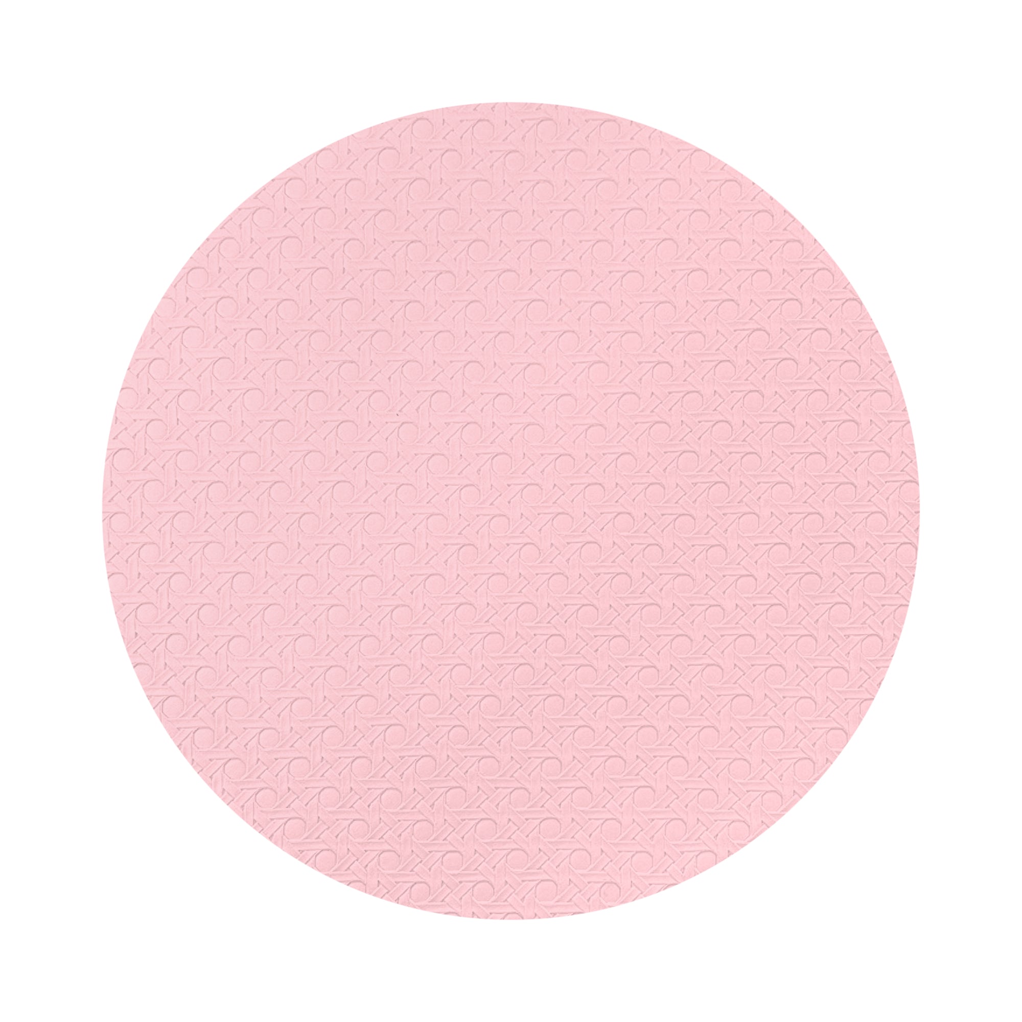 Solid Blossom Vegan Leather Round Cane Placemat - nicolettemayer.com