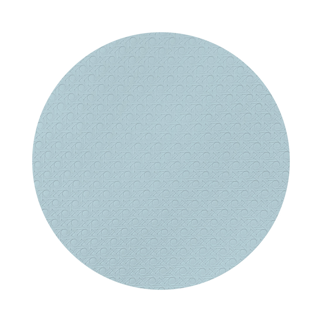 Solid Bluebell Vegan Leather Round Cane Placemat - nicolettemayer.com