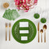 Solid Moss Vegan Leather Round Cane Placemat - nicolettemayer.com