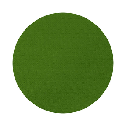 Solid Moss Vegan Leather Round Cane Placemat - nicolettemayer.com