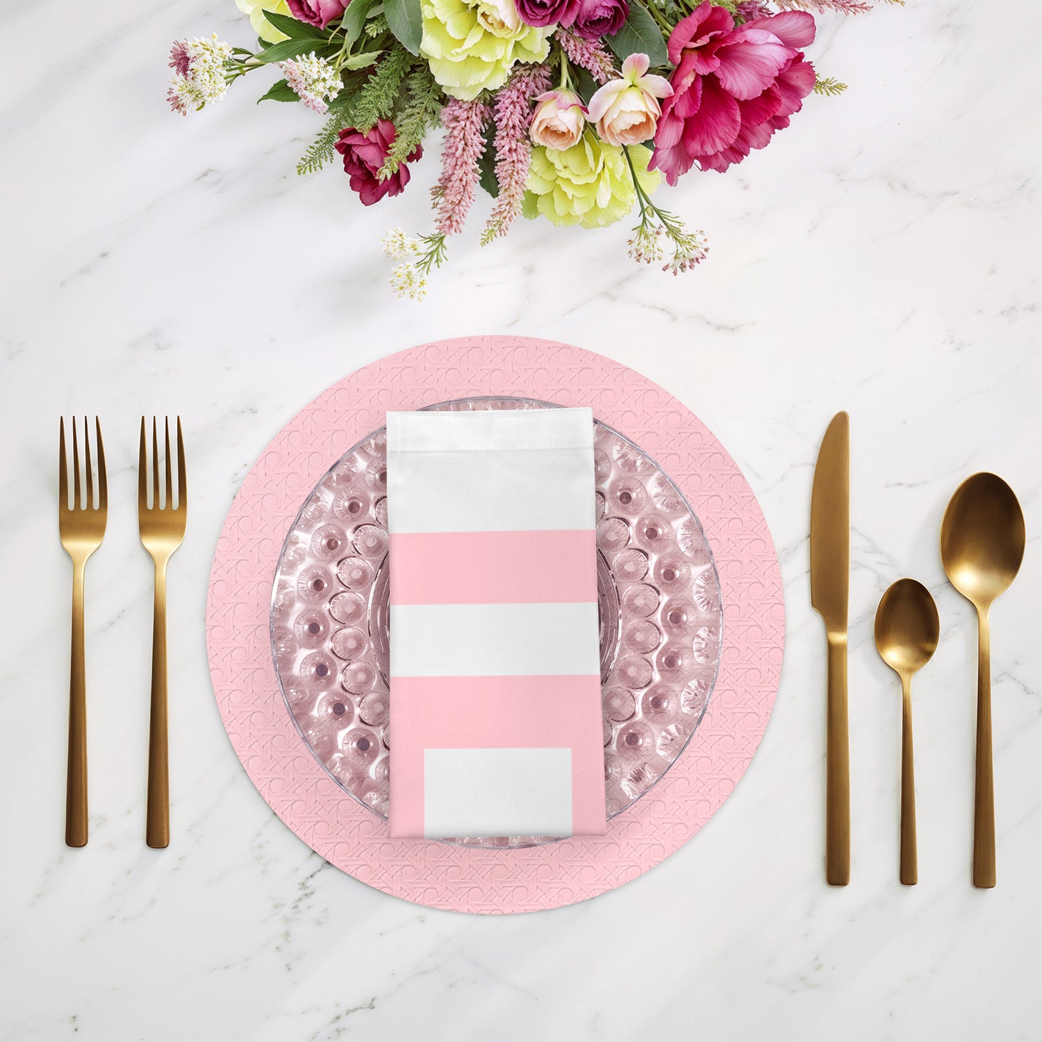 Solid Blossom Cotton Sateen Dinner Napkins - nicolettemayer.com