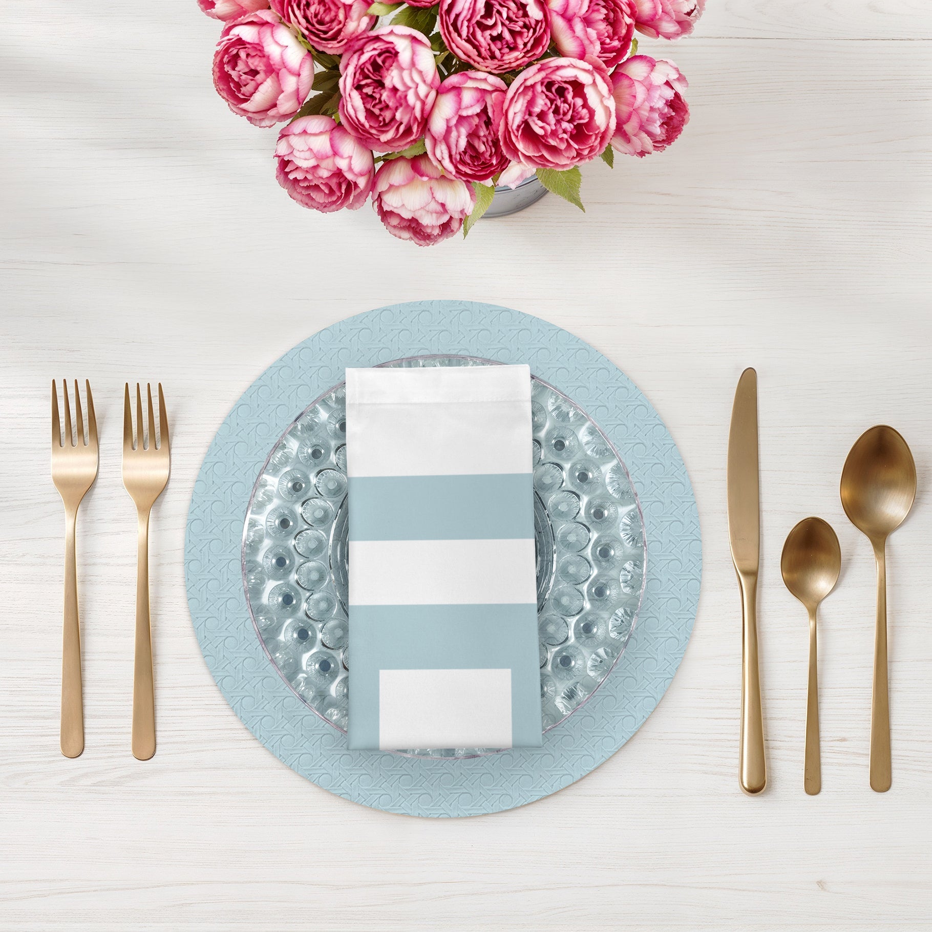 Solid Bluebell Cotton Sateen Dinner Napkins - nicolettemayer.com