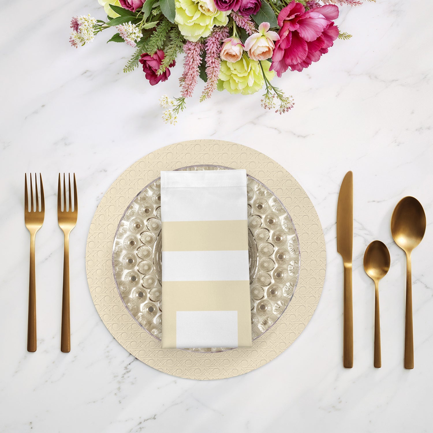 Solid Champagne Cotton Sateen Dinner Napkins - nicolettemayer.com