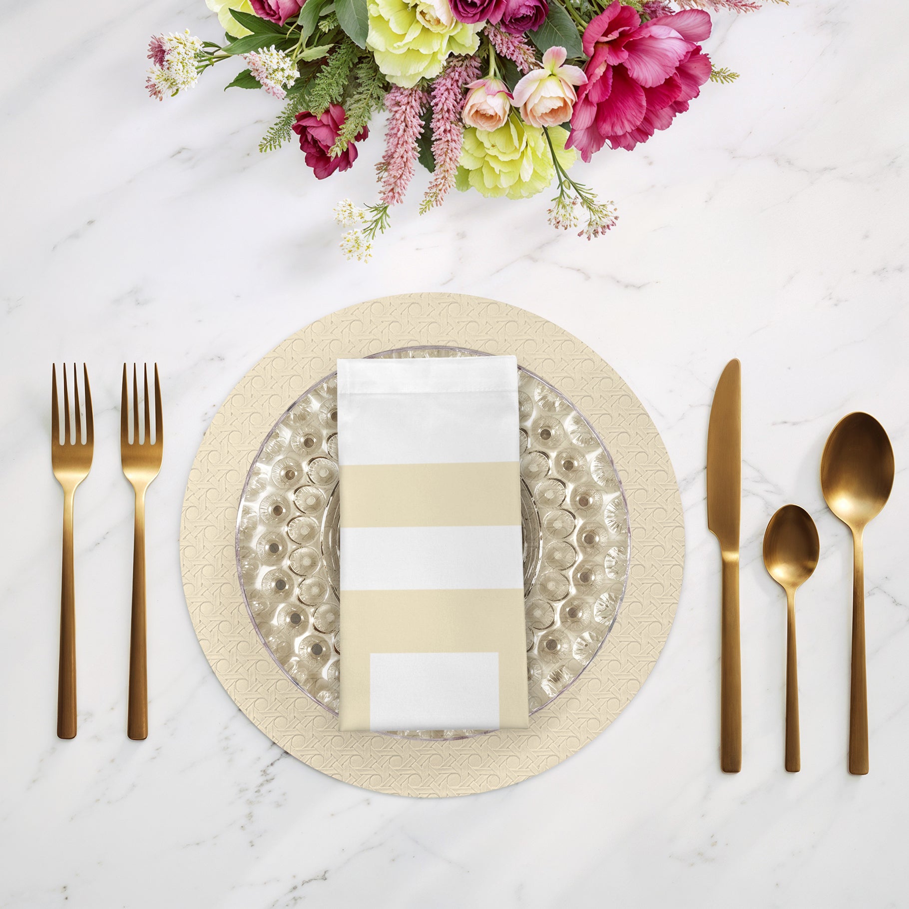 Solid Champagne Cotton Sateen Dinner Napkins - nicolettemayer.com