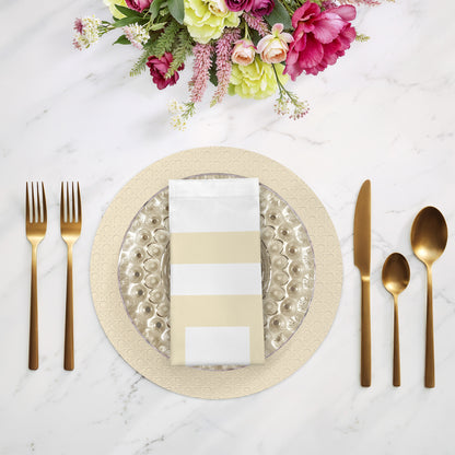 Solid Champagne Cotton Sateen Dinner Napkins - nicolettemayer.com