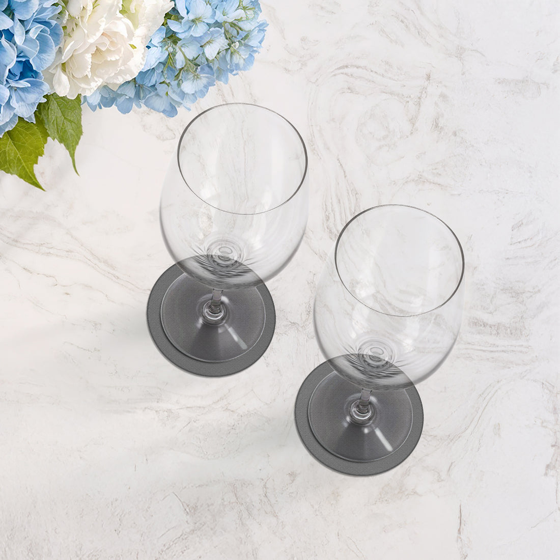 Solid Platinum Vegan Leather Coasters - nicolettemayer.com