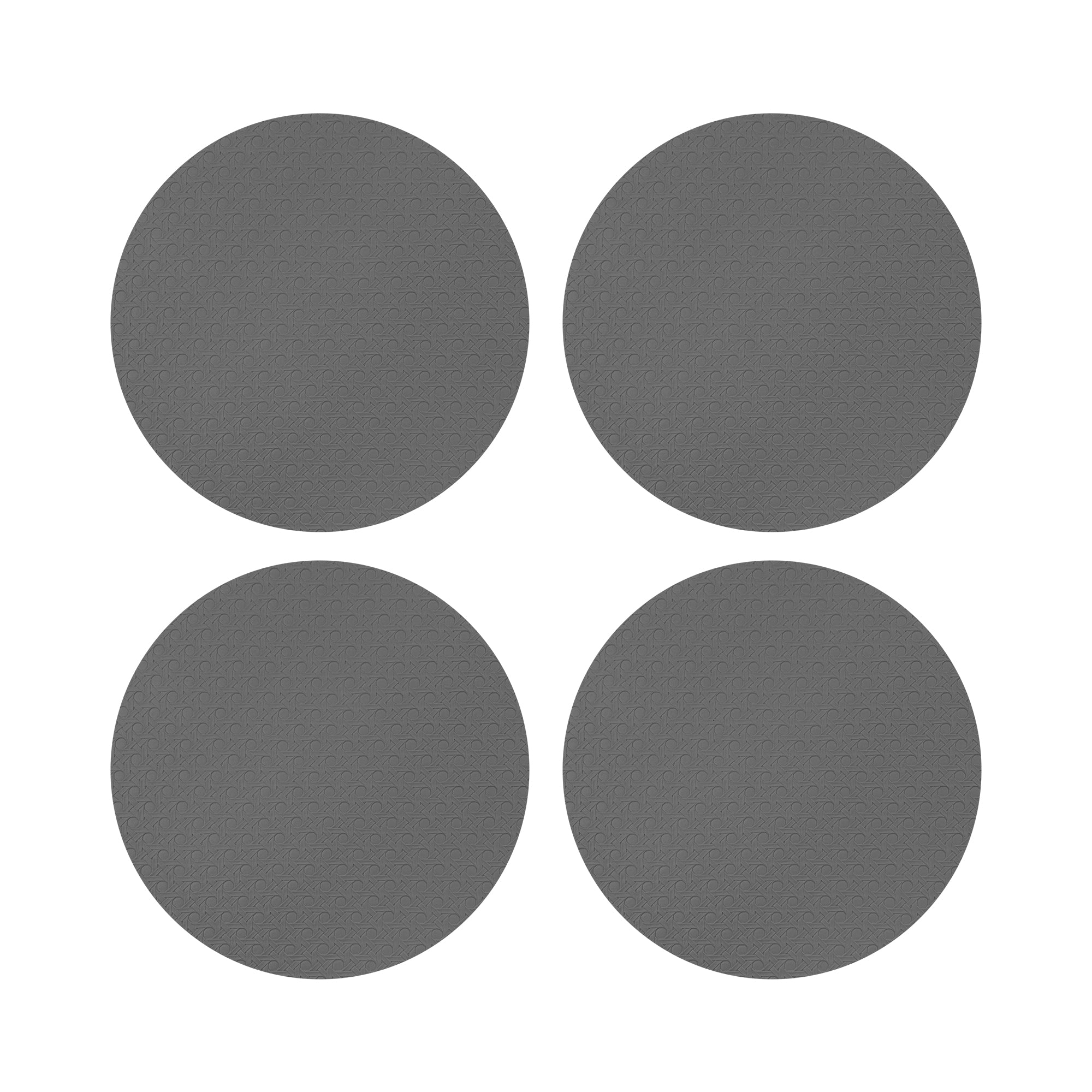 Solid Platinum Vegan Leather Coasters - nicolettemayer.com