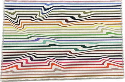 Spectrum White Warp Brights Microfiber Rectangle Washable Rug