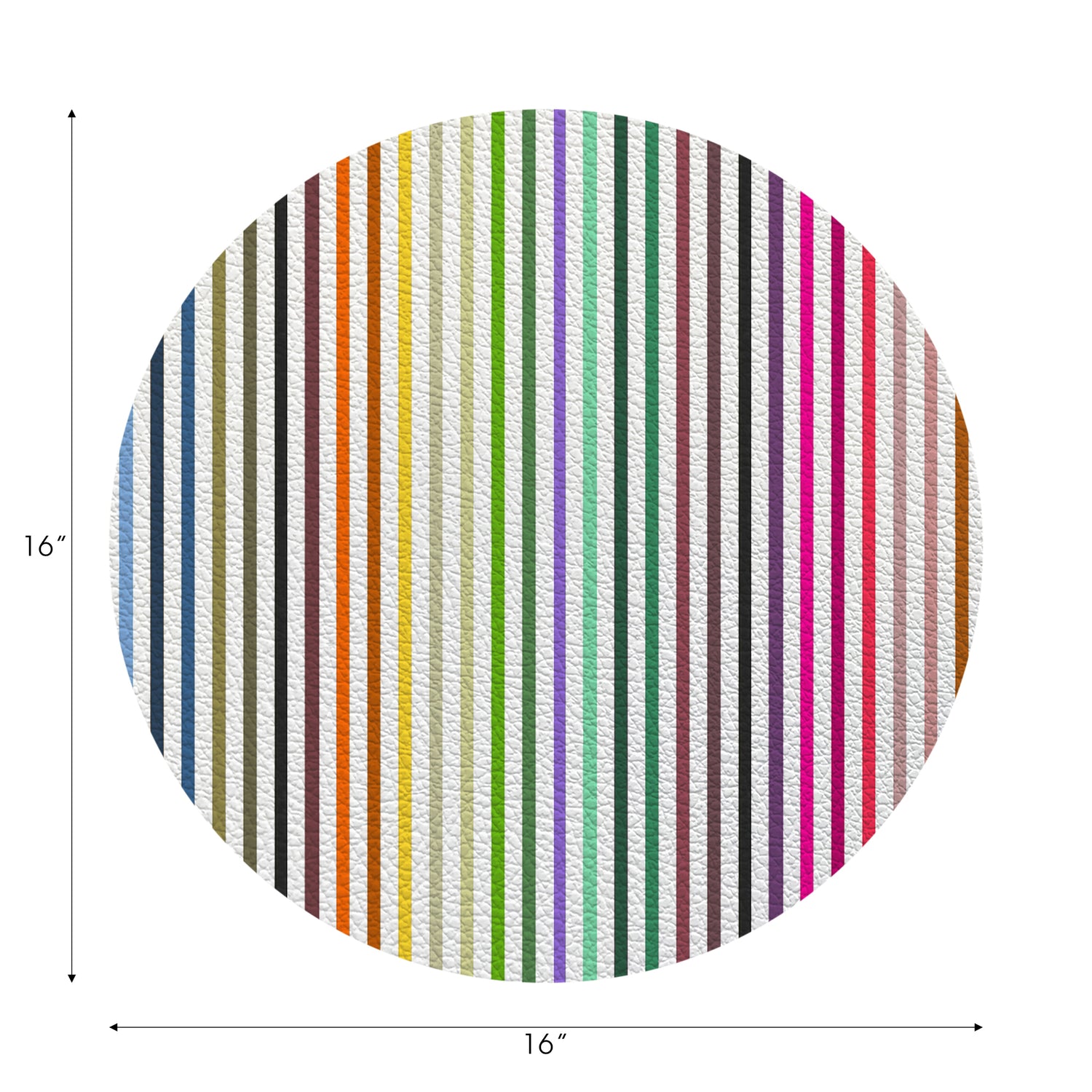Spectrum White Brights Vegan Leather Round Pebble Placemat - nicolettemayer.com