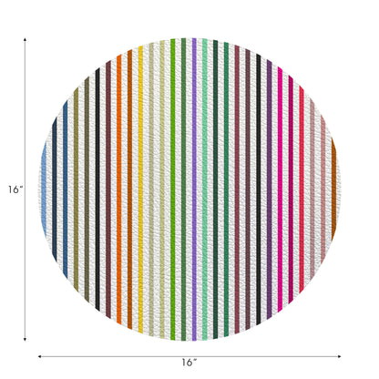 Spectrum White Brights Vegan Leather Round Pebble Placemat - nicolettemayer.com