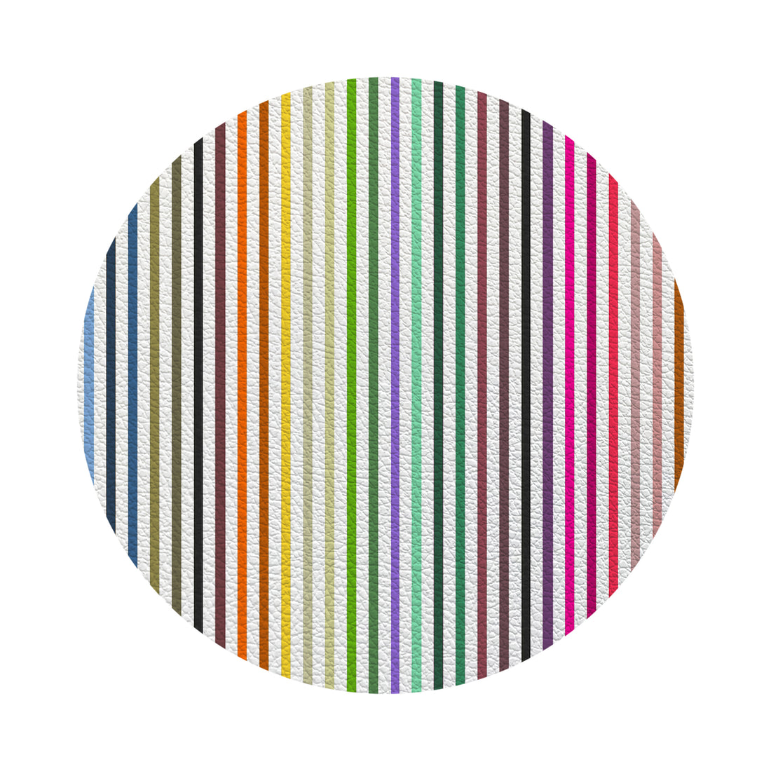 Spectrum White Brights Vegan Leather Round Pebble Placemat - nicolettemayer.com