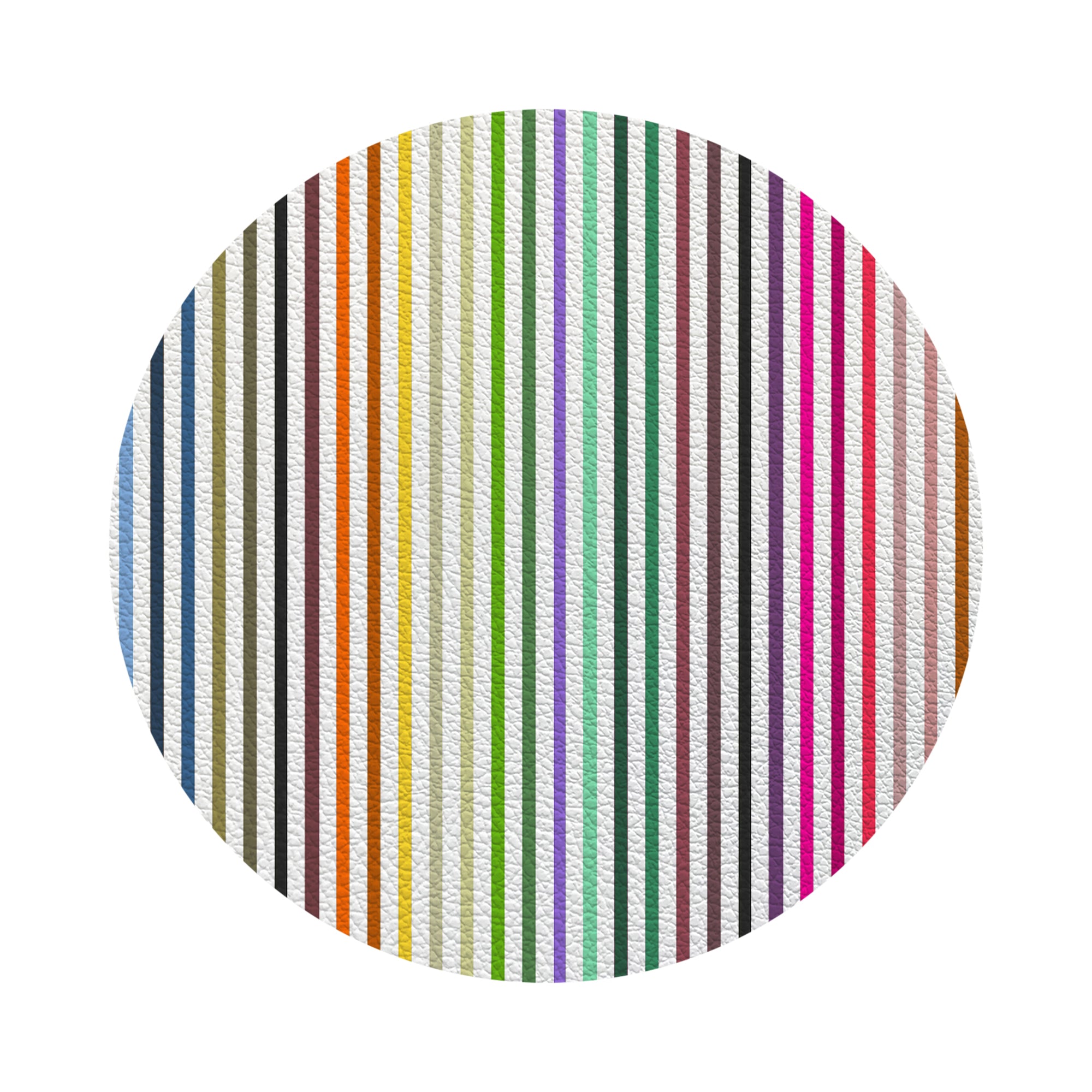 Spectrum White Brights Vegan Leather Round Pebble Placemat - nicolettemayer.com