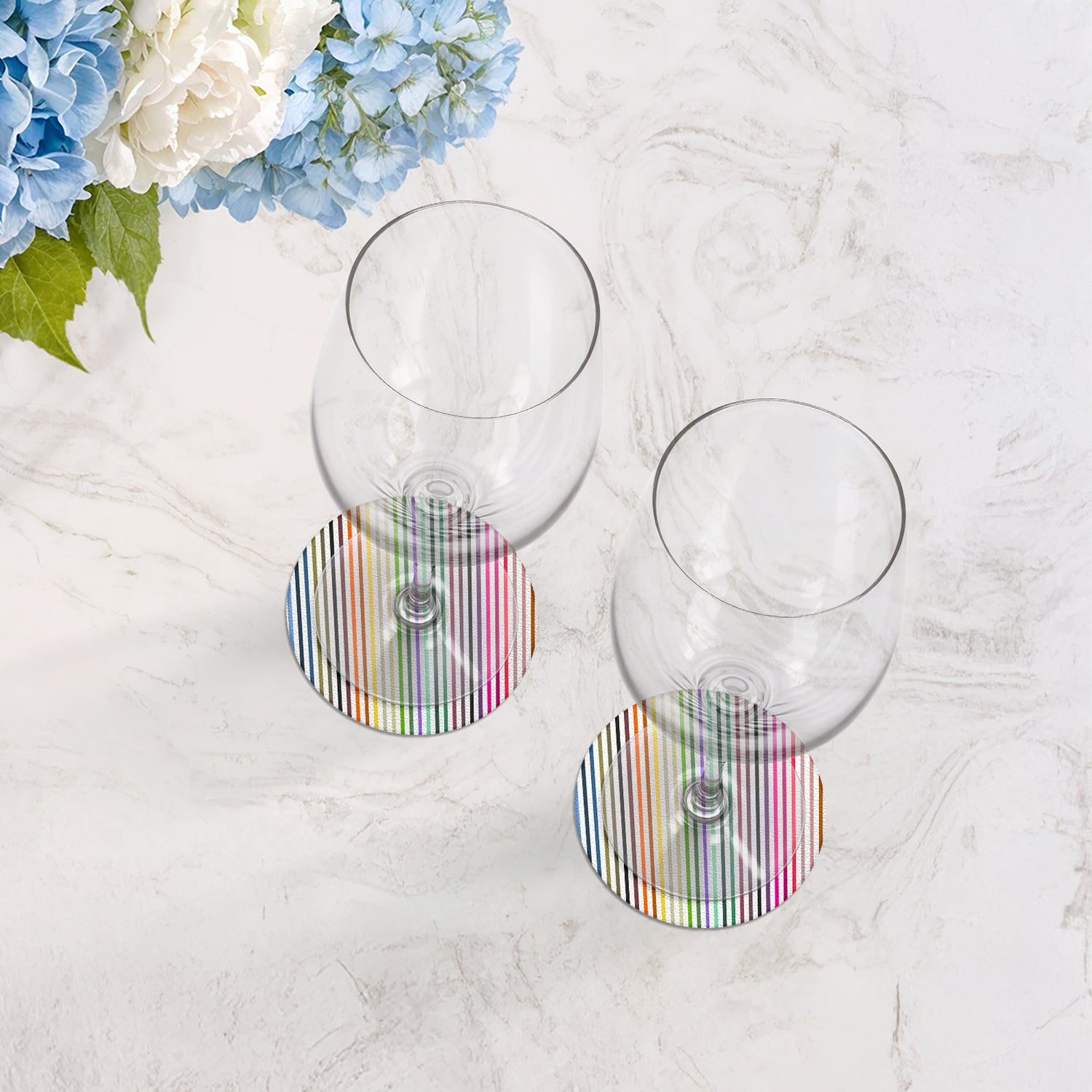 Spectrum White Brights Vegan Leather Coasters - nicolettemayer.com