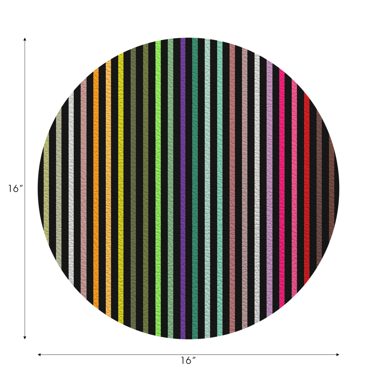 Spectrum Of Reality Black Vegan Leather Round Pebble Placemat - nicolettemayer.com