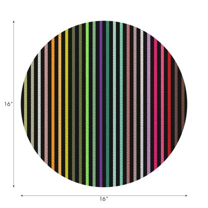 Spectrum Of Reality Black Vegan Leather Round Pebble Placemat - nicolettemayer.com