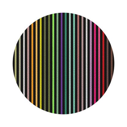 Spectrum Of Reality Black Vegan Leather Round Pebble Placemat - nicolettemayer.com