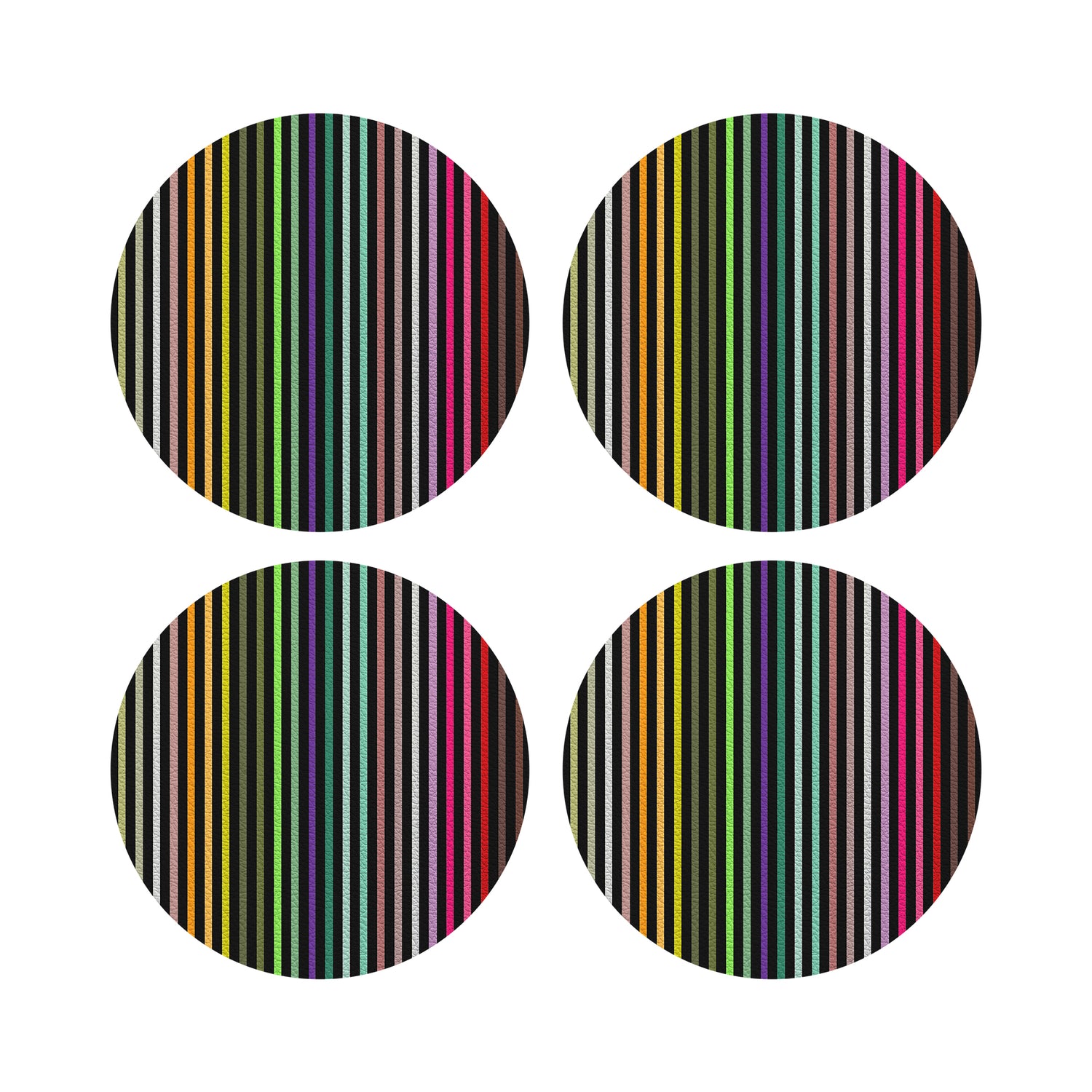 Spectrum Of Reality Black Vegan Leather Round Pebble Placemat - nicolettemayer.com