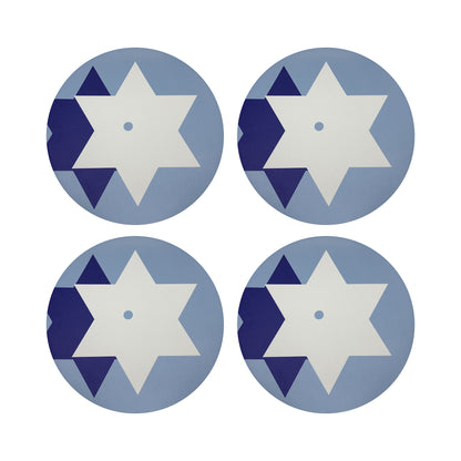 Star Of David 16 Round Pebble Placemats, Set Of 4 - nicolettemayer.com
