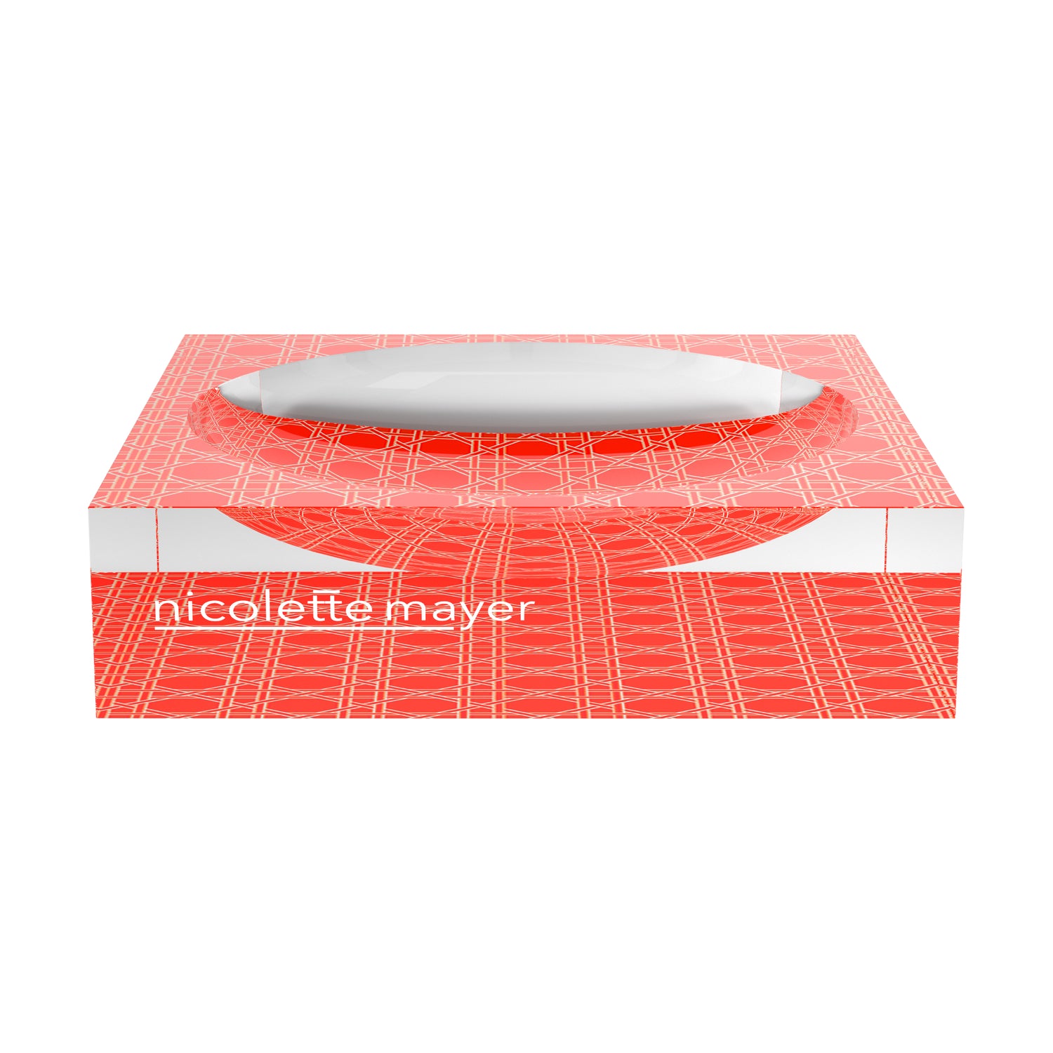 Sublime Trellis Salmon Acrylic Candy Catchall Dish - nicolettemayer.com
