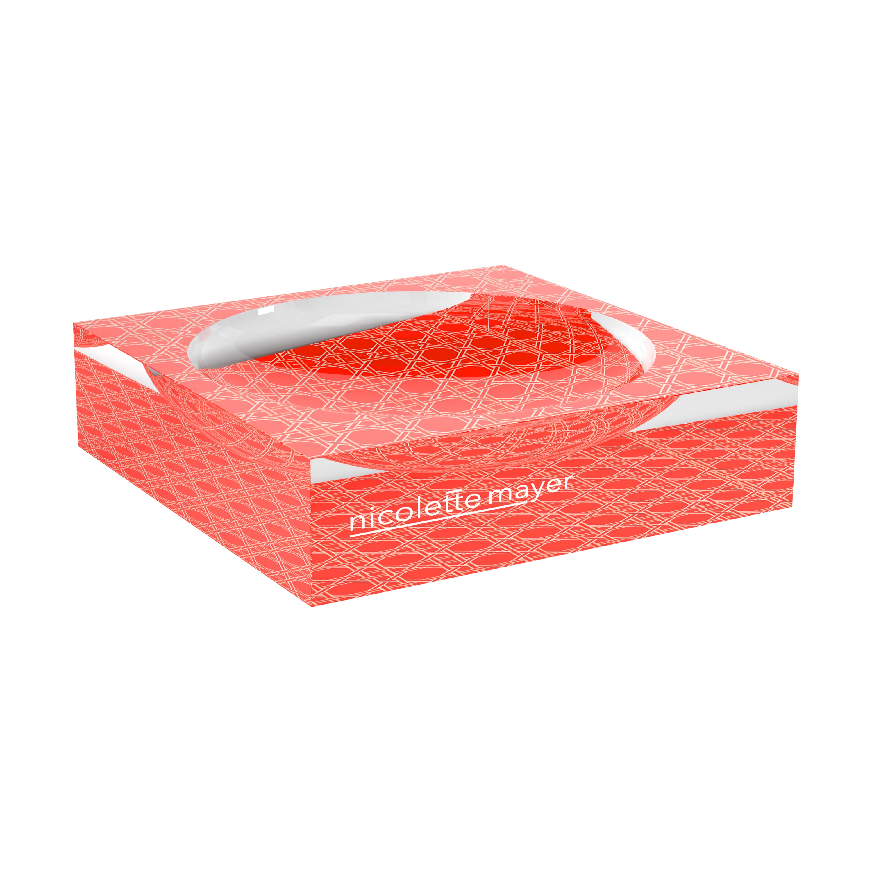 Sublime Trellis Salmon Acrylic Candy Catchall Dish - nicolettemayer.com