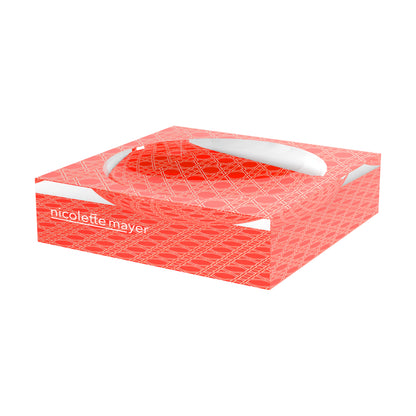 Sublime Trellis Salmon Acrylic Candy Catchall Dish - nicolettemayer.com