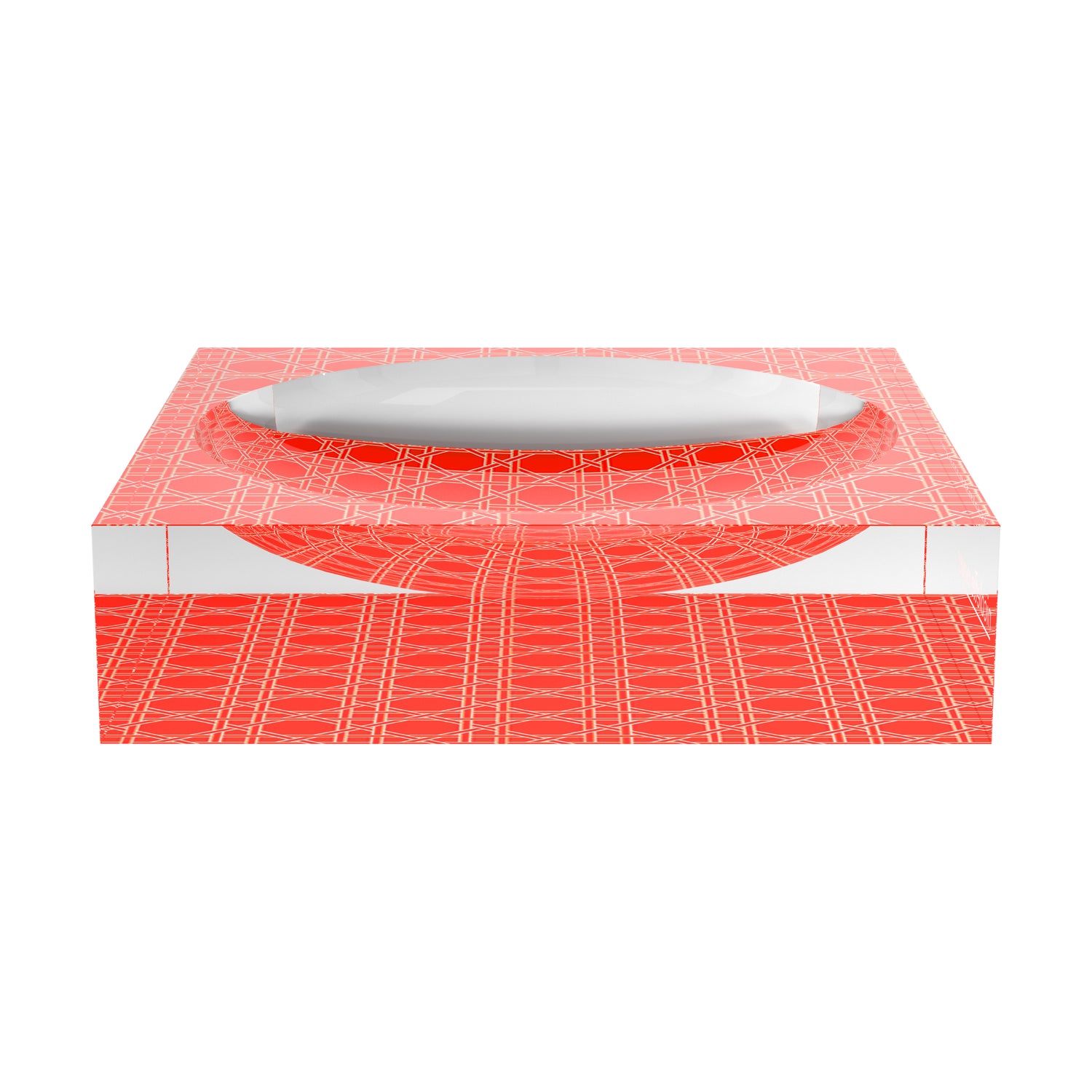 Sublime Trellis Salmon Acrylic Candy Catchall Dish - nicolettemayer.com