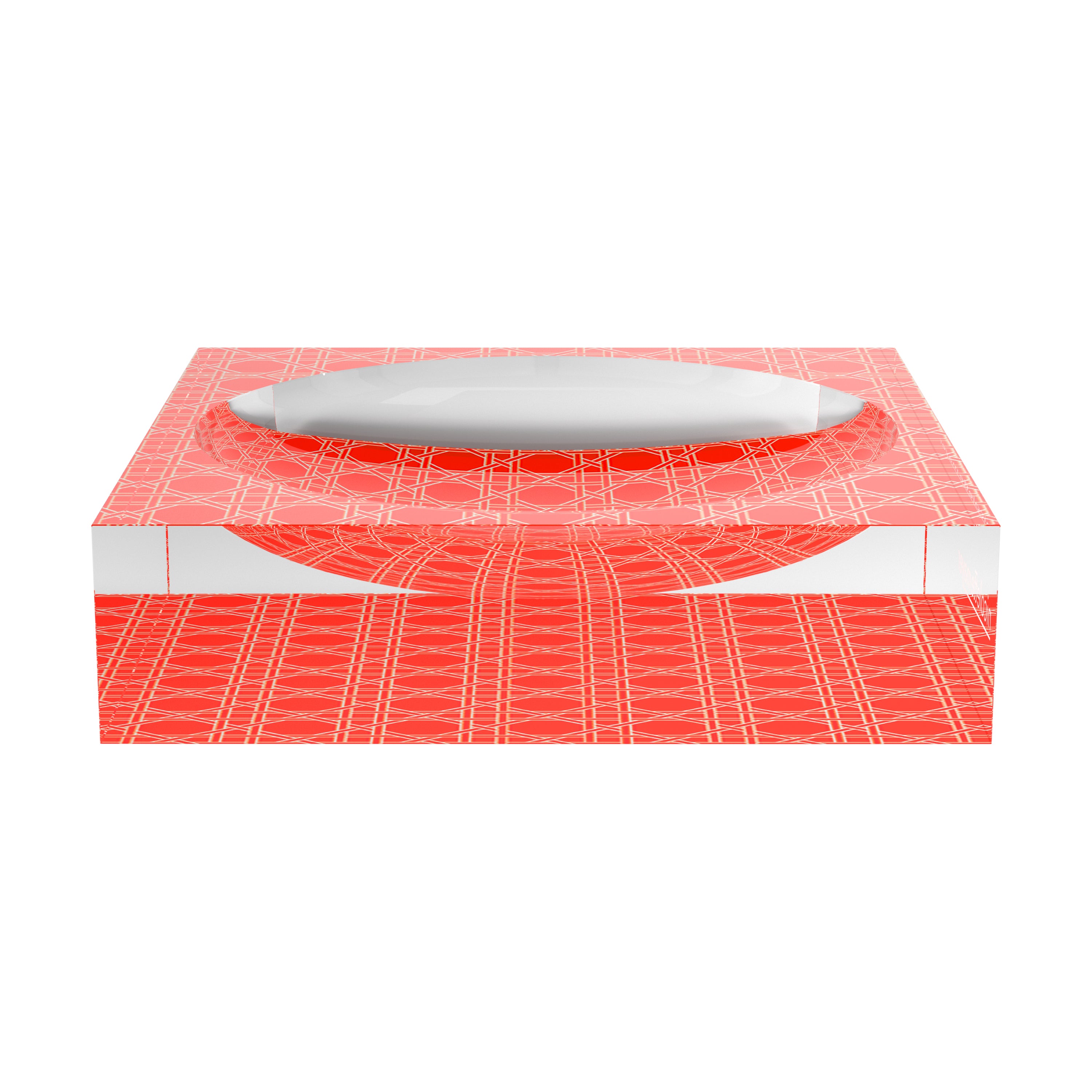 Sublime Trellis Salmon Acrylic Candy Catchall Dish - nicolettemayer.com