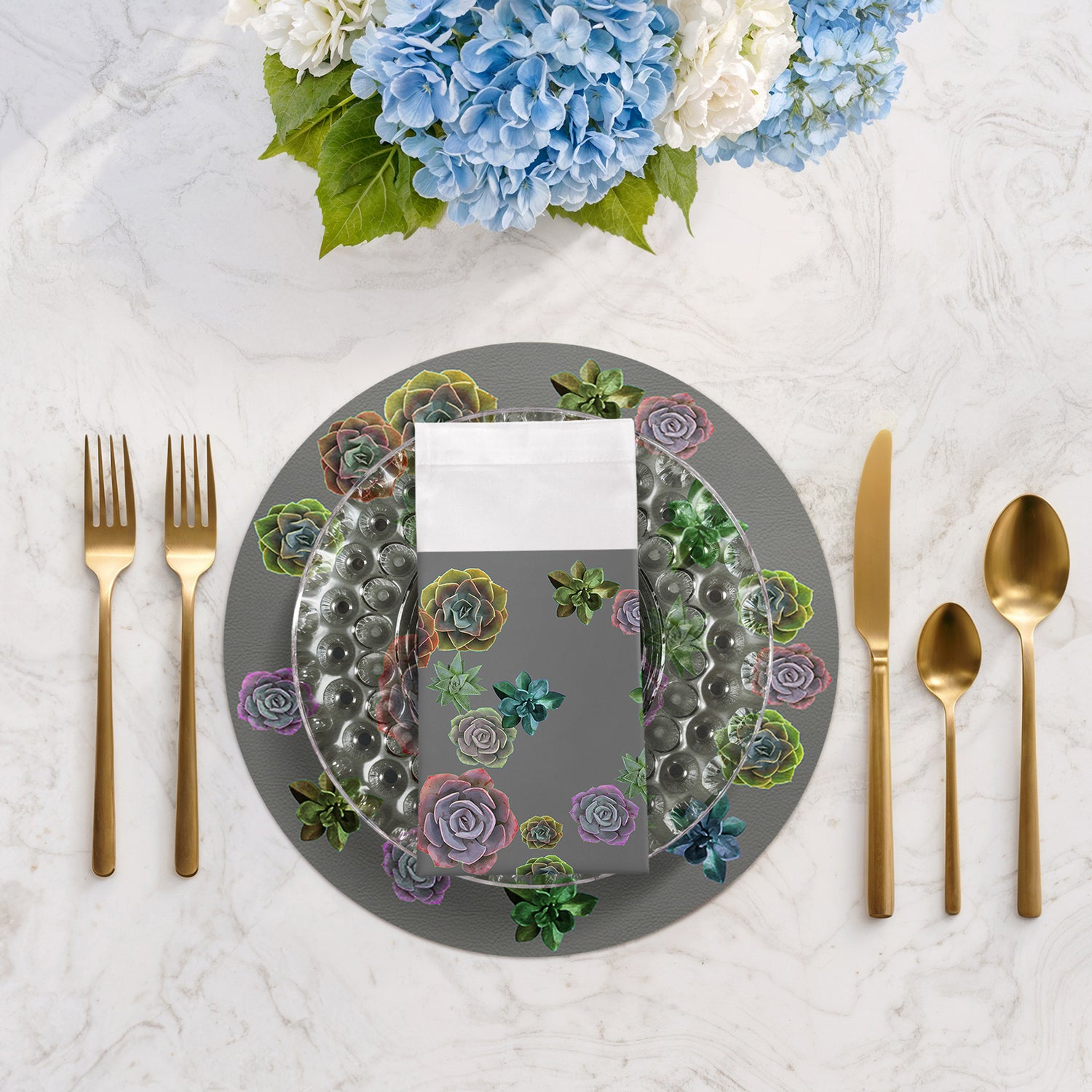 succulent napkins Succulents Floating Cotton Sateen Dinner Napkins