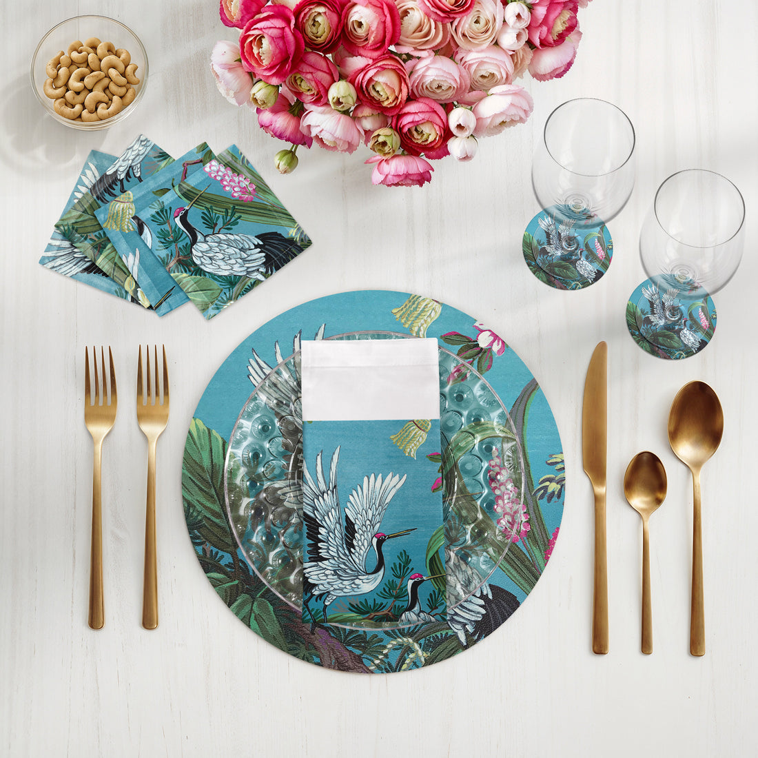 Summer Palace Sarus Vegan Leather Round Pebble Placemat