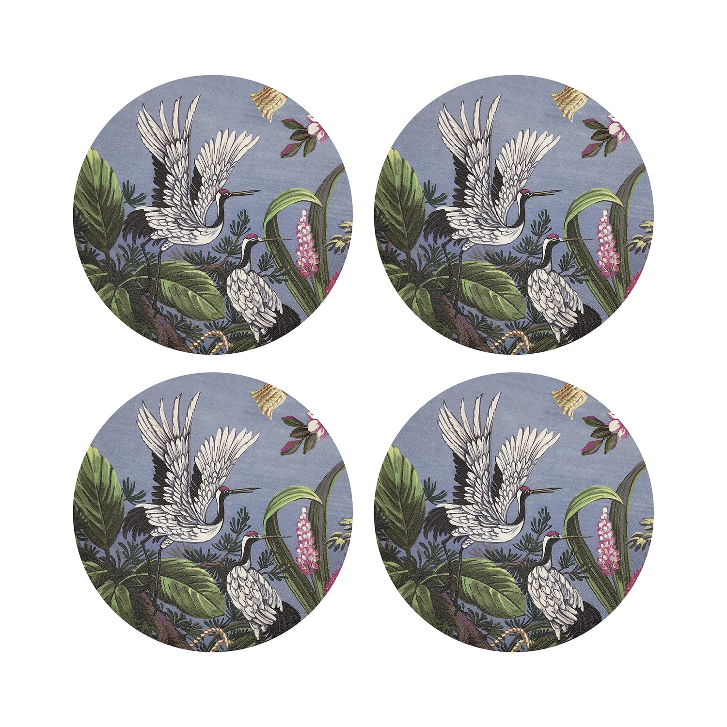 Summer Palace Pink Gray Original 16&quot; Round Pebble Placemats, Set of 4 - nicolettemayer.com
