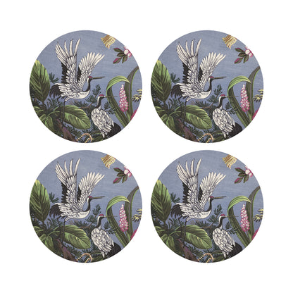 Summer Palace Pink Gray Original 16&quot; Round Pebble Placemats, Set of 4 - nicolettemayer.com
