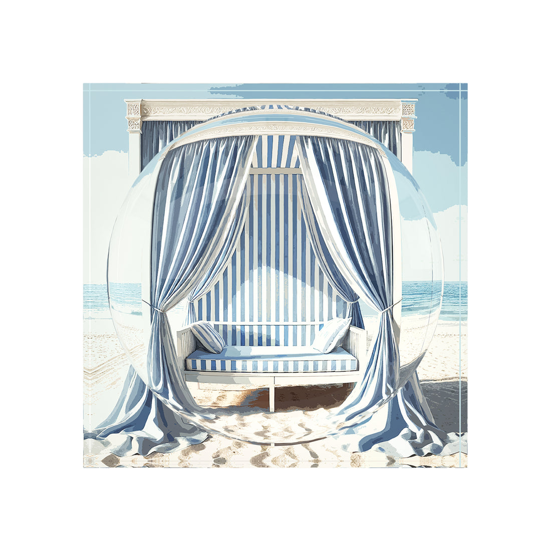 Sun And Surf Cabana Acrylic Candy Catchall Dish