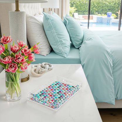 Surprise Soft Green Neutrals 12.5X7.75 Acrylic Tray - nicolettemayer.com
