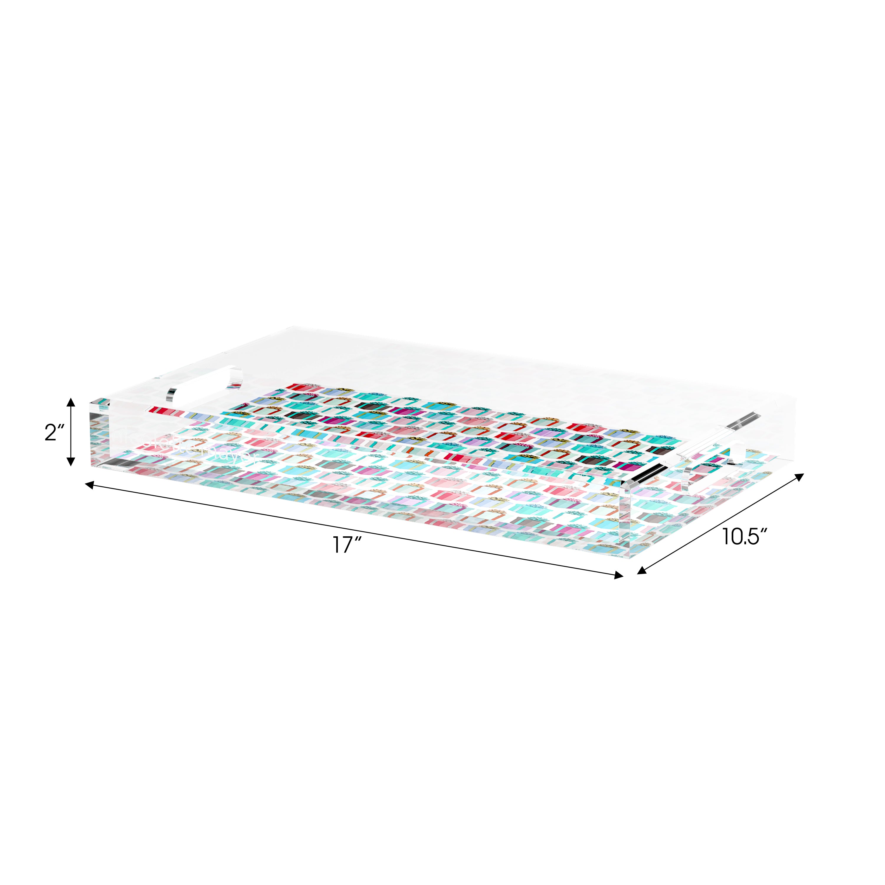 Surprise Soft Green Neutrals 17X10.5 Acrylic Tray - nicolettemayer.com
