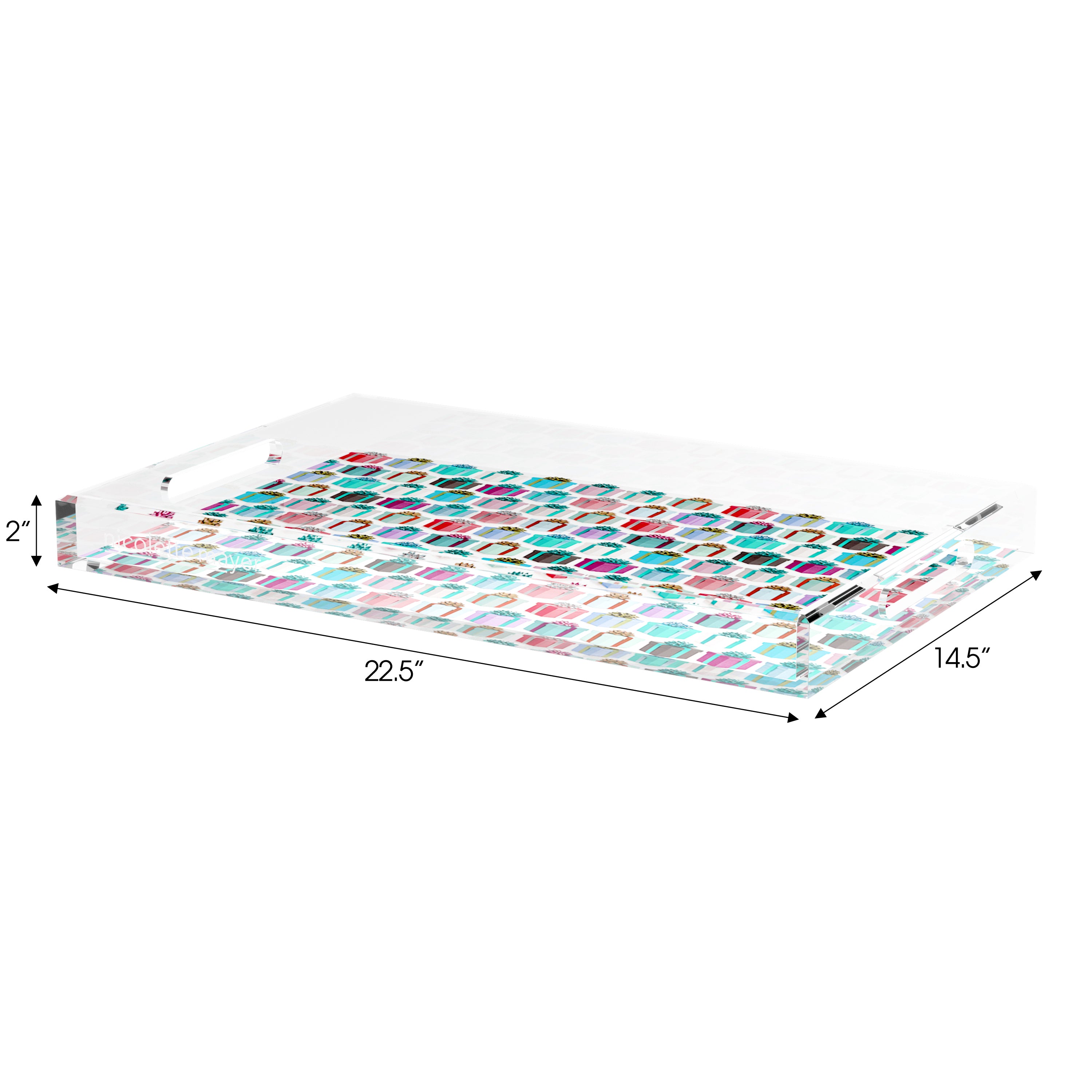 Surprise Soft Green Neutrals 22.5X14.5 Acrylic Tray - nicolettemayer.com
