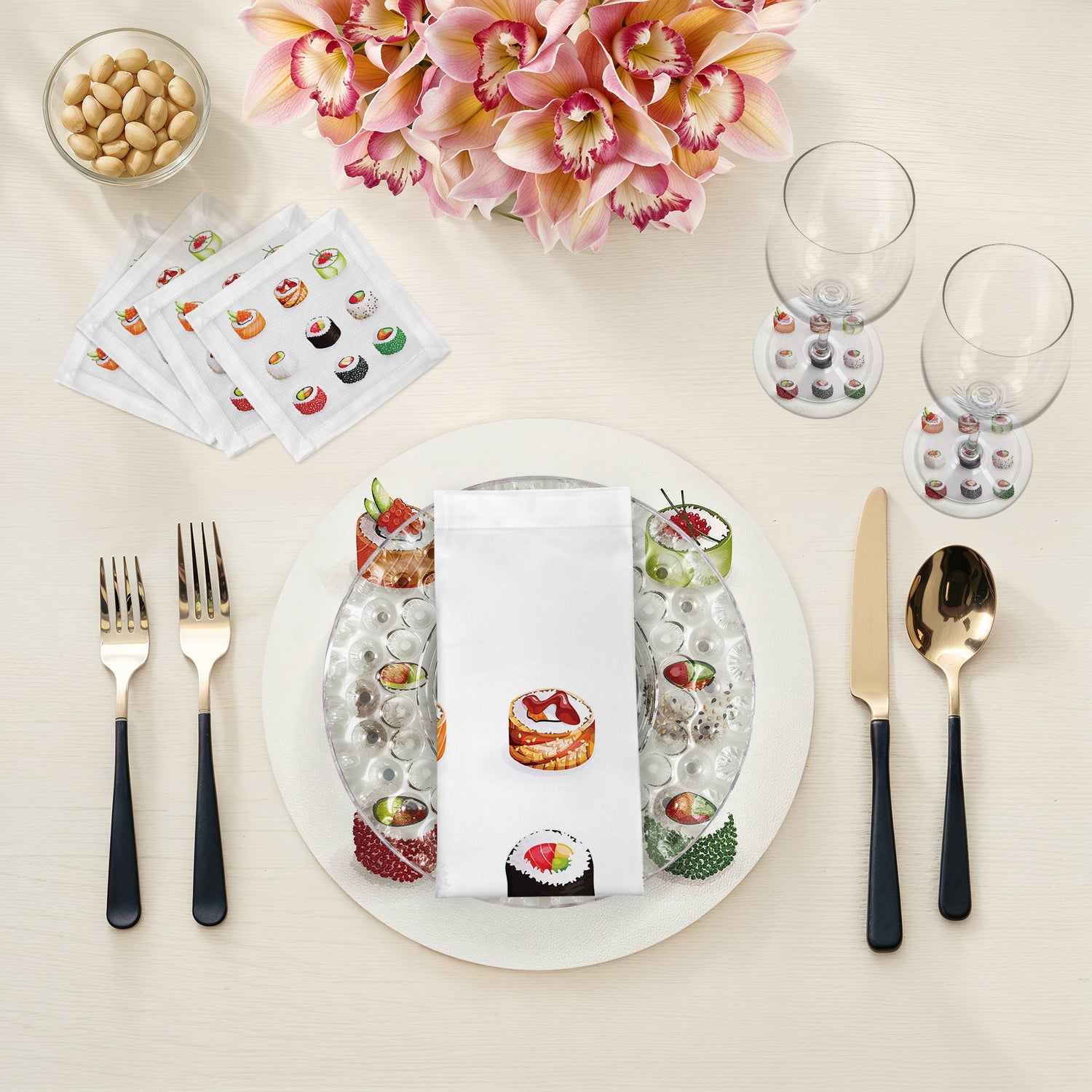Sushi Go Cotton Sateen Cocktail Napkins - nicolettemayer.com
