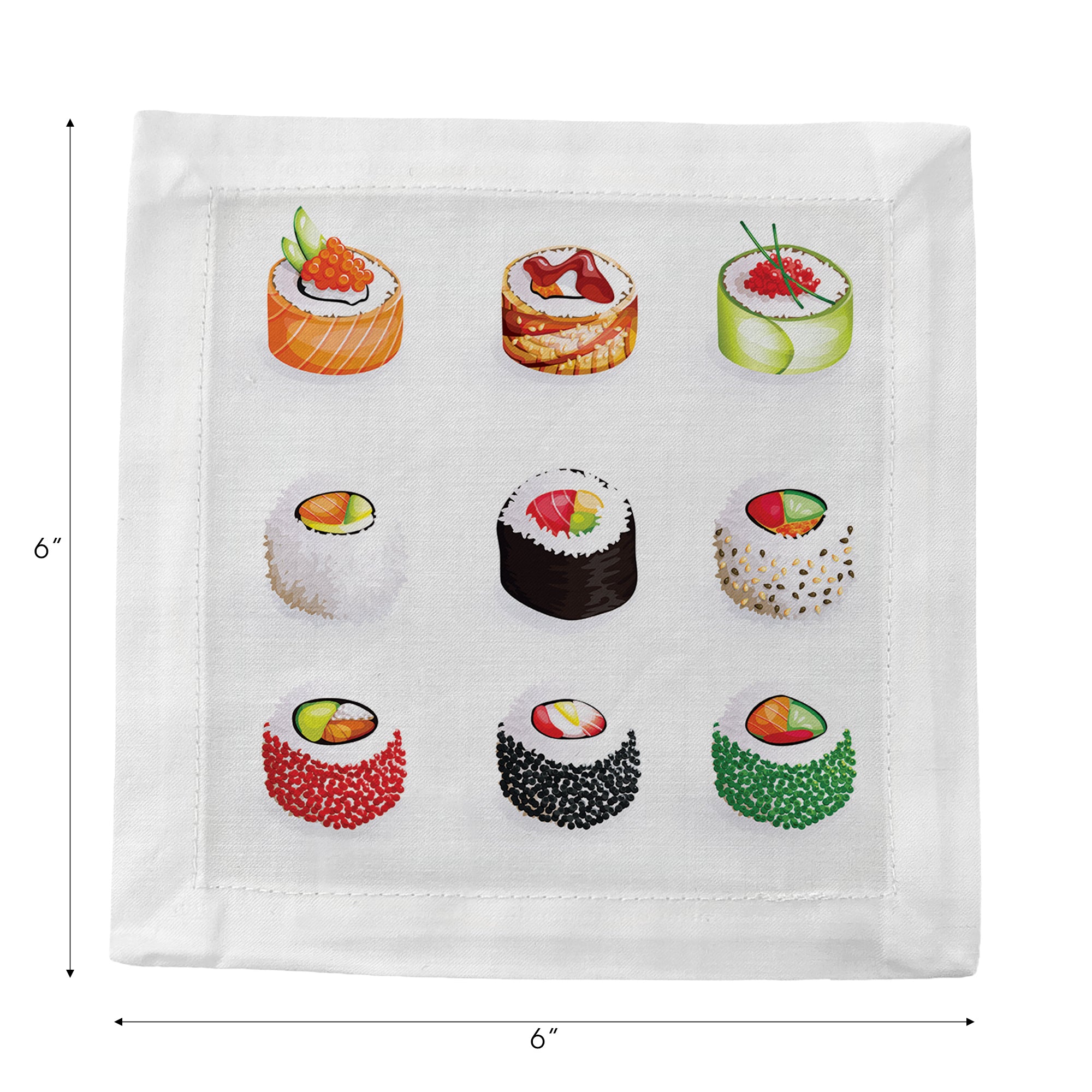 Sushi Go Cotton Sateen Cocktail Napkins - nicolettemayer.com