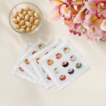 Sushi Go Cotton Sateen Cocktail Napkins - nicolettemayer.com