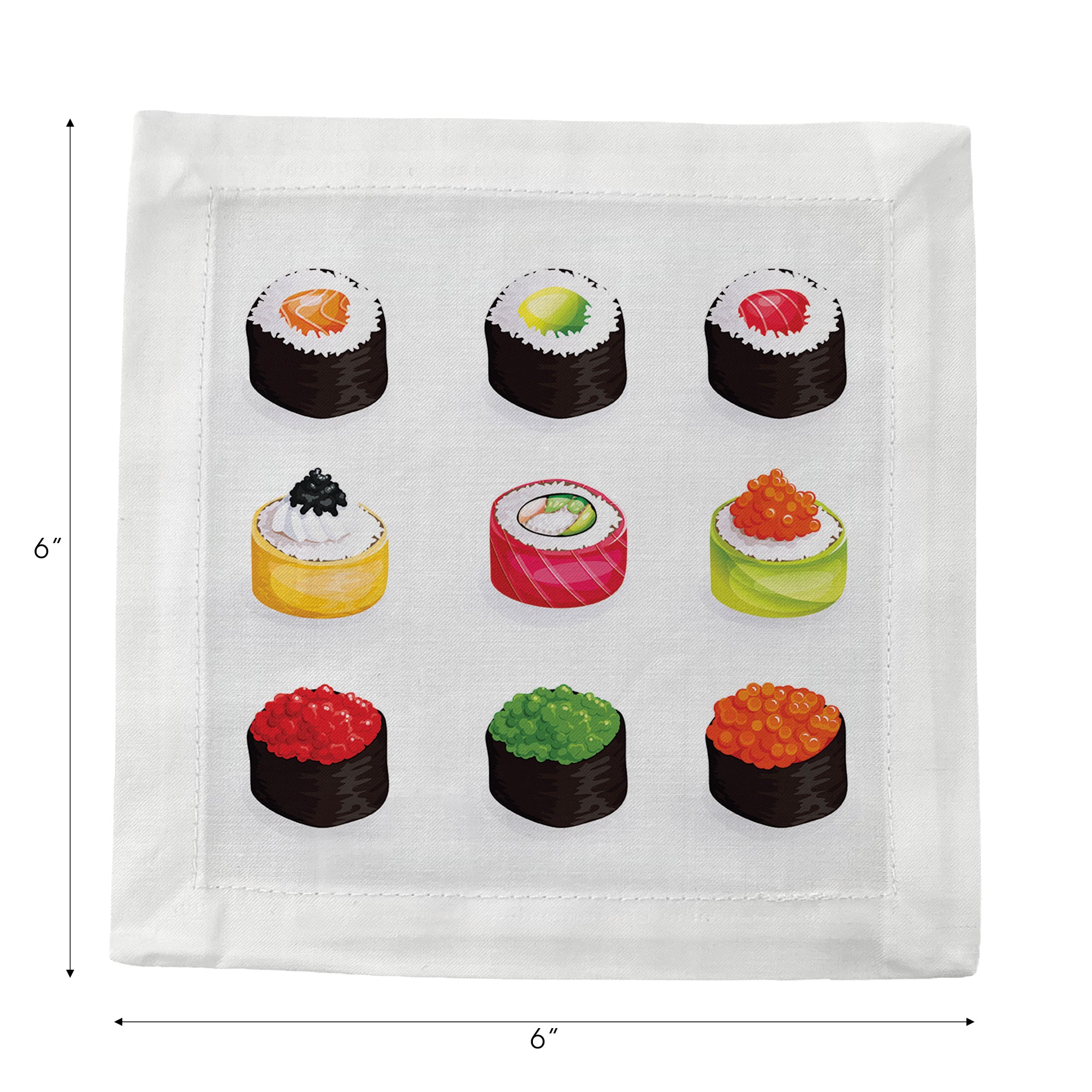 Sushi Zen Cotton Sateen Cocktail Napkins - nicolettemayer.com