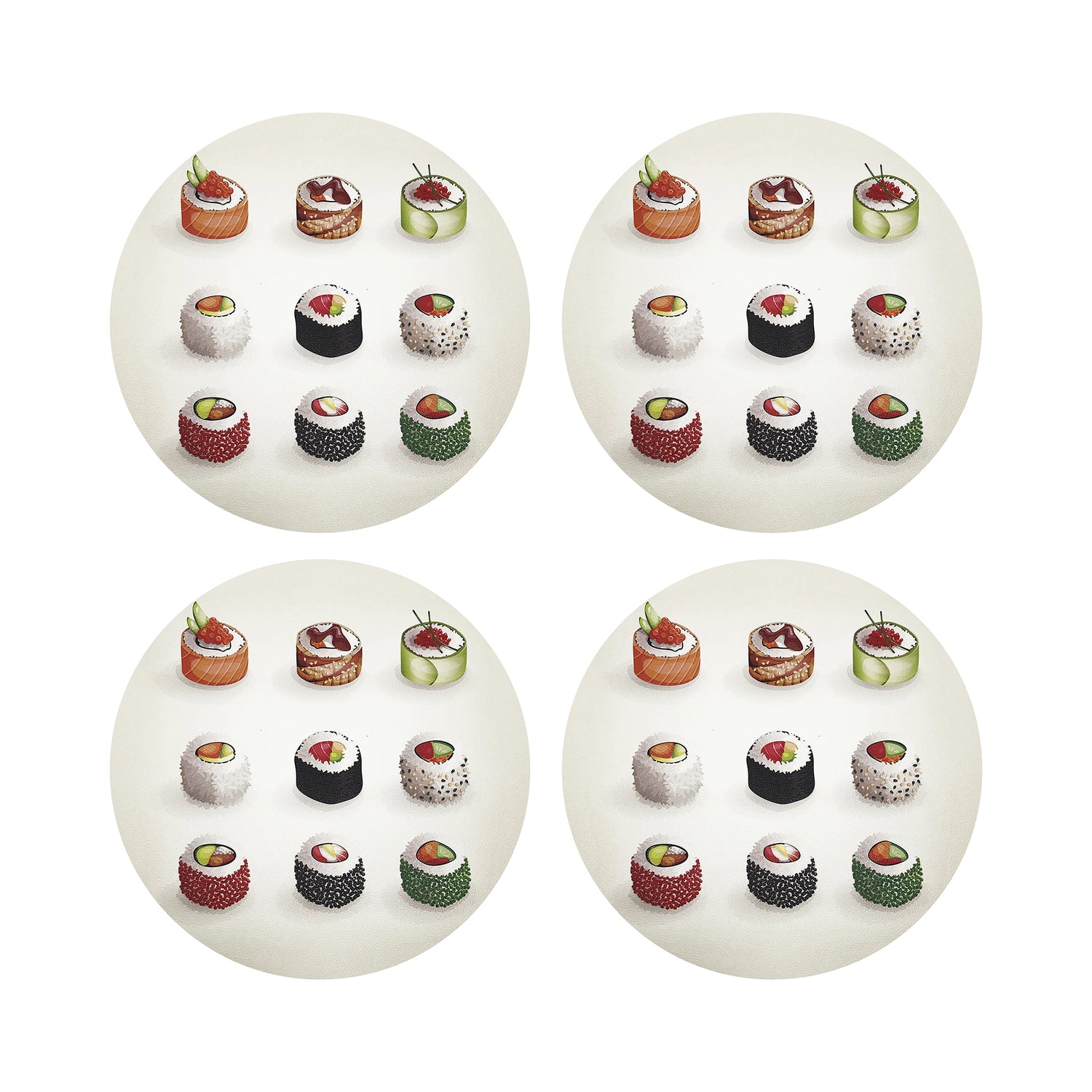 Sushi Go 16 Round Pebble Placemats, Set Of 4 - nicolettemayer.com