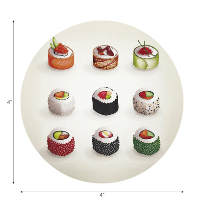 Sushi Go Vegan Leather Round Coasters