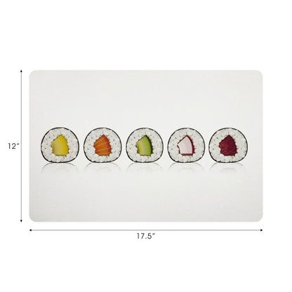 Set de table rectangulaire en galets pour sushis, lot de 4
