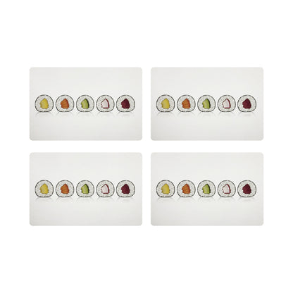 Sushi Rectangle Roll 17&quot; Rectangle Pebble Placemat, Set Of 4 - nicolettemayer.com
